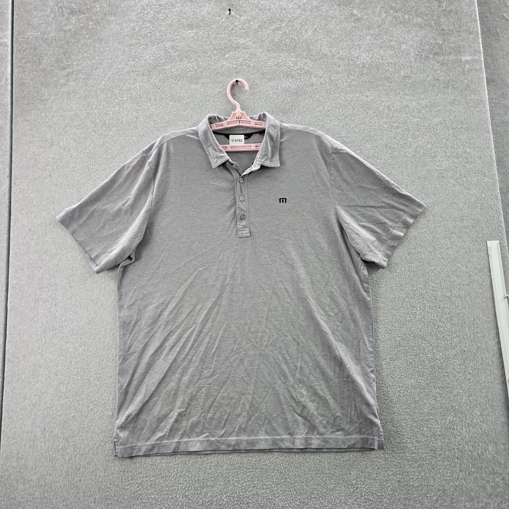 Travismathew‎ Men Polo XXL Gray Logo Embroidery At Chest Activewear